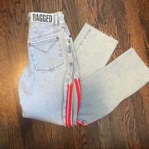 Ragged Priest Jeans with red zipper stripe! Size24